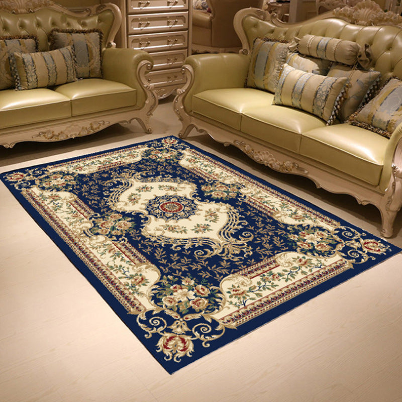 Fancy Chinoiserie Rug Multi Color Floral Area Carpet Non-Slip Backing Stain Resistant Pet Friendly Rug for Living Room