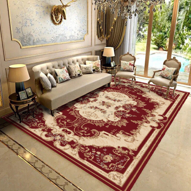 Fancy Chinoiserie Rug Multi Color Floral Area Carpet Non-Slip Backing Stain Resistant Pet Friendly Rug for Living Room