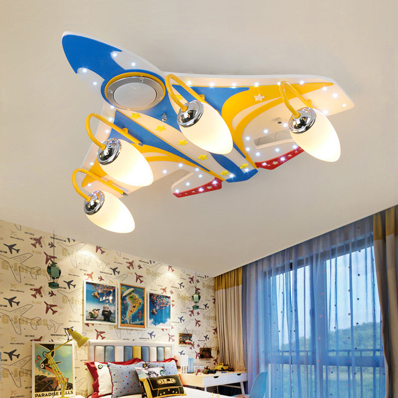 Lámpara empotrada LED creativa de madera para techo de avión de combate para sala de juegos