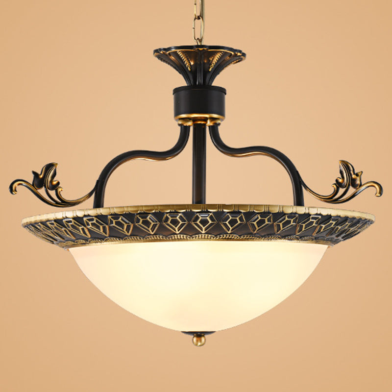 3 ampoules lampe à plafond avec bol à nuance métal