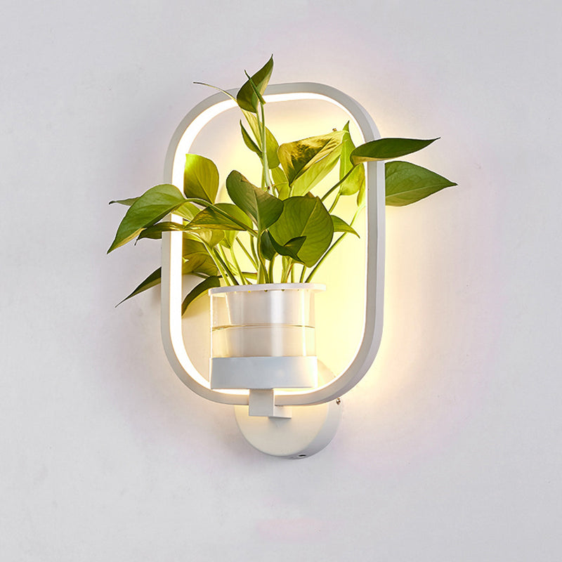 Geometric Ring Living Room Planter Wall Sconce Light Aluminium Single Minimalist LED Wall Mount Light