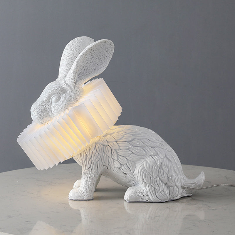Lampada da comodino a forma di coniglio in resina a LED moderna a LED LED Accensione in bianco