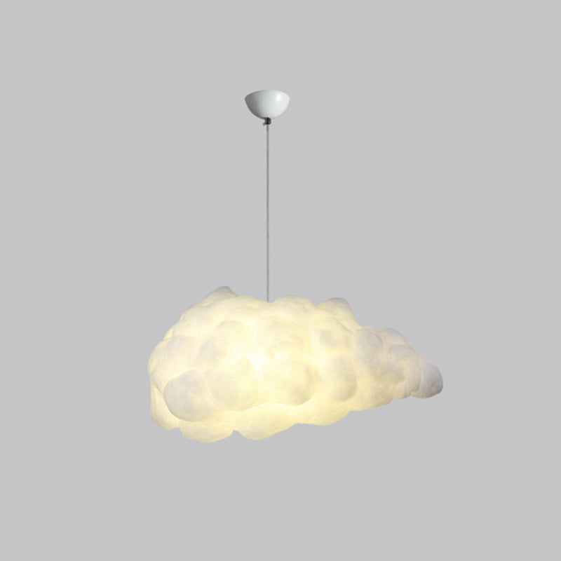 Cloud Restaurant Chandelier Lighting Plastic 5 Bulbs Artistic Pendant Light in White