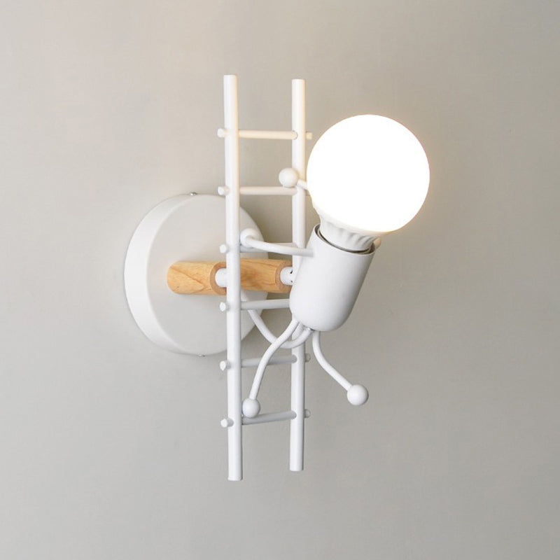 Climbing Stair Man Bedroom Wall Sconce Iron 1-Light Decorative Wall Lighting Fixture