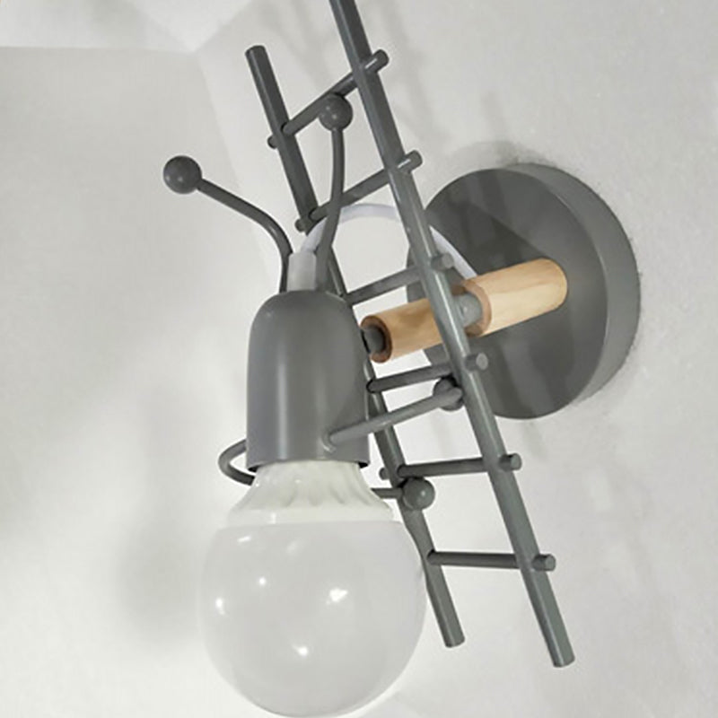 Climbing Stair Man Bedroom Wall Sconce Iron 1-Light Decorative Wall Lighting Fixture