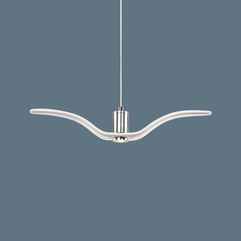Resin Seagull Suspension Lighting Artistic Single-Bulb Pendant Ceiling Light for Restaurant