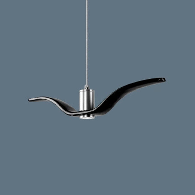Resin Seagull Suspension Lighting Artistic Single-Bulb Pendant Ceiling Light for Restaurant