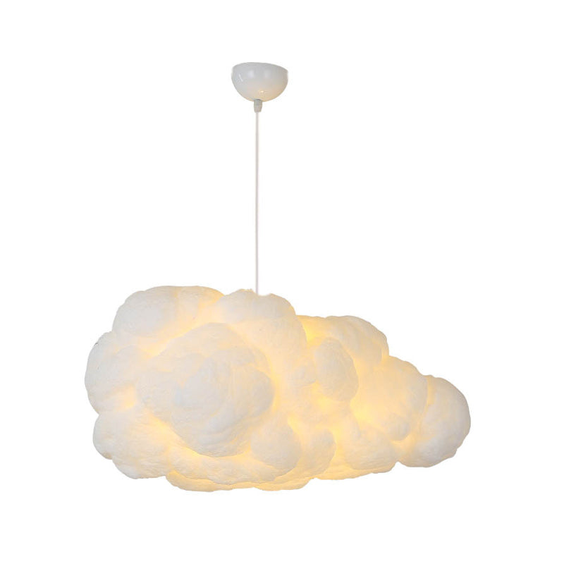 Cloud Plastic Chandelier Pendant Light Modern 2 Heads White Hanging Light for Bedroom