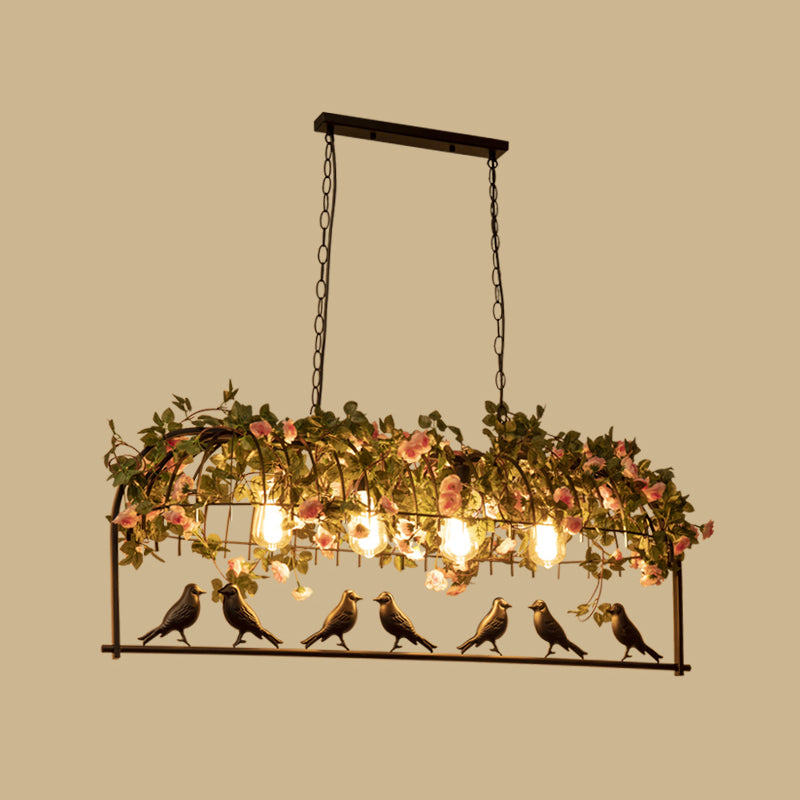 Vogelkäfig Eisen hängen leichte Vintage Restaurant Island Anhänger Licht mit dekorativen Pflanzen