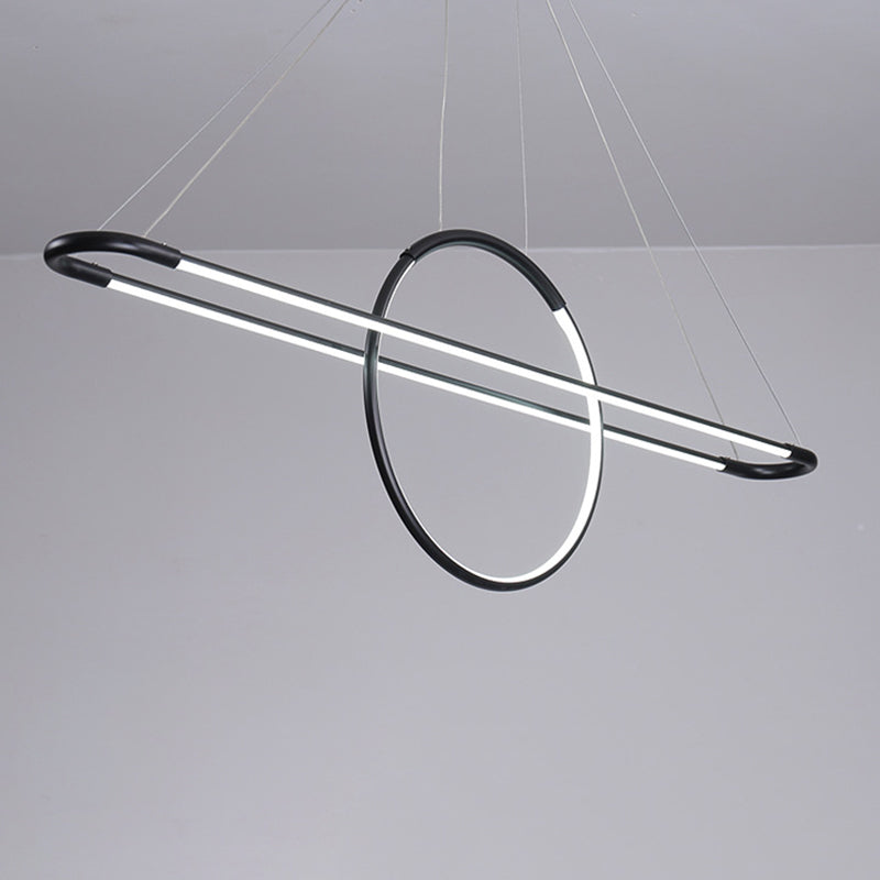 Artistic Geometric Shaped Island Light Fixture Metal Dining Room LED Ceiling Pendant Light