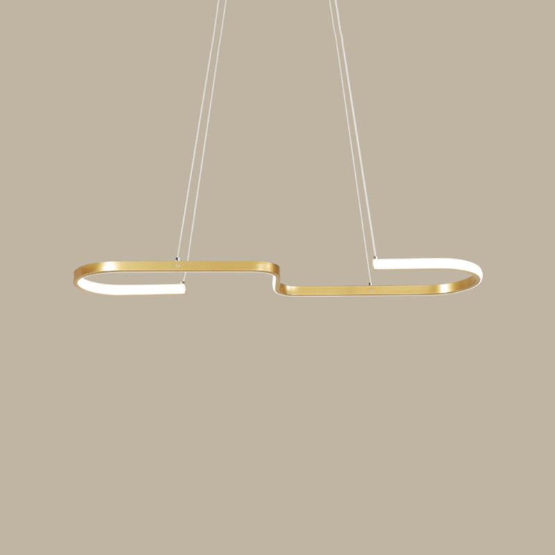 Anillo y curva comedor isla colgante ligero simplicidad de metal LED LECHEL