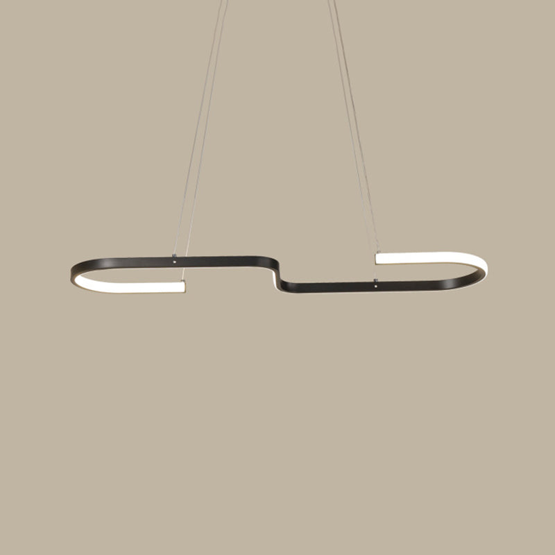 Ring and Curve Dining Room Island Pendant Light Metal Simplicity LED Ceiling Light