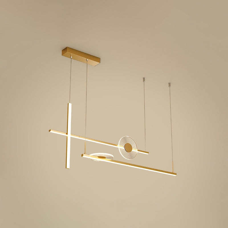 Lampada a forma di barra artistica a forma di lampada appesa a una sala da pranzo acrilica isola lampadario lampadario