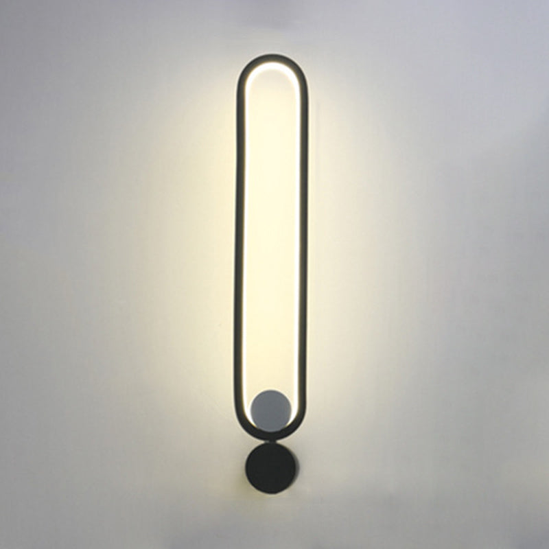 Black Oblong LED Wall Mounted Light Simplicity Metal Rotatable Wall Sconce Lighting
