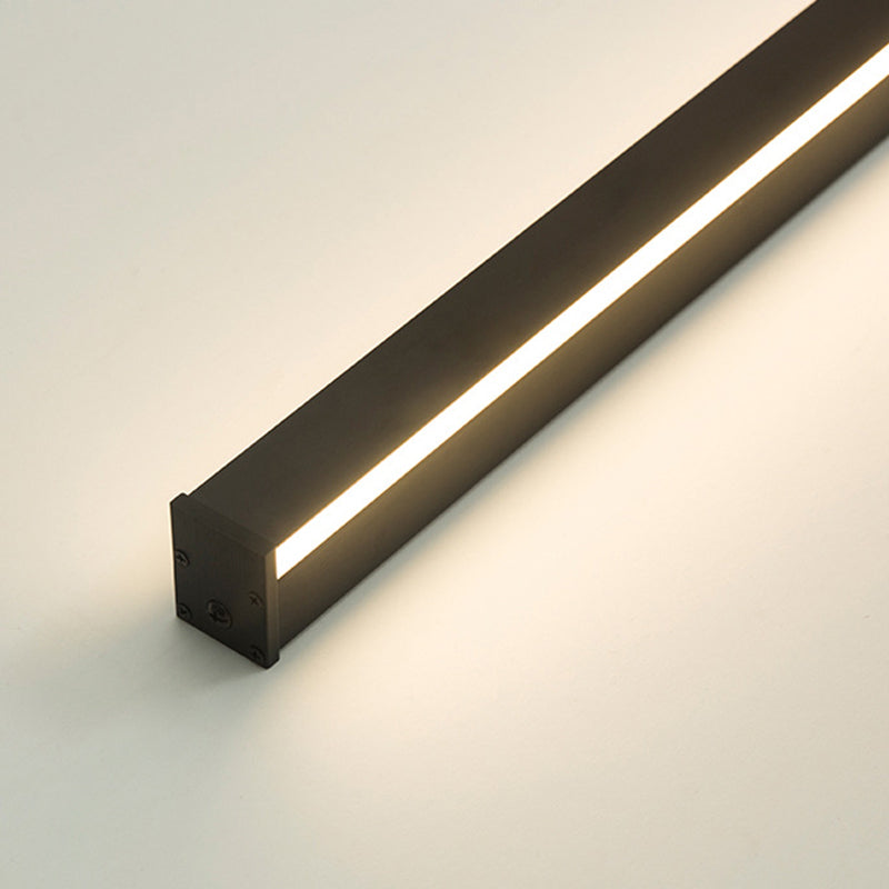 Rechteckige lineare Wandleuchten leuchtungsbezogen minimalistische Metall -Schlafzimmer -LED -Wandhalterung in Schwarz