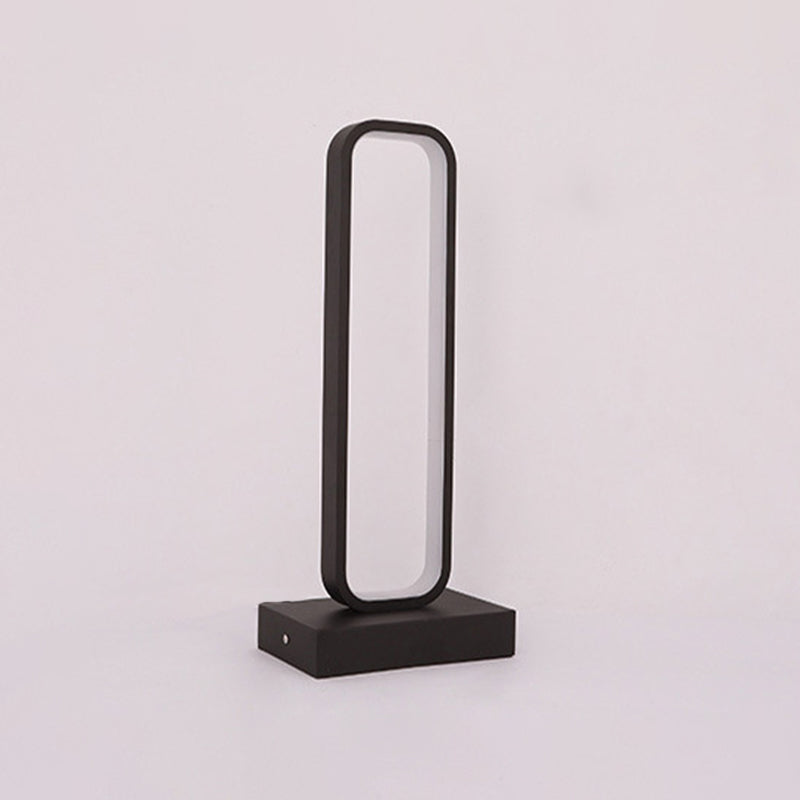 Lampada da comodino rettangolo arrotondato nero Simplicity Led LED LED LED per letto