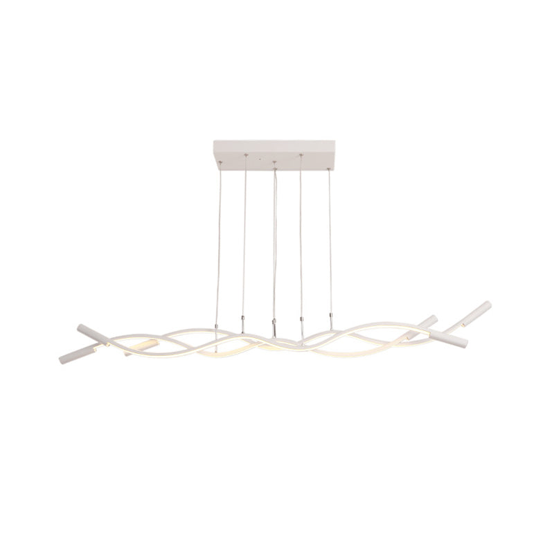 Twisted Line Dining Room Island Light Fixture Metal Artistic LED Ceiling Pendant Light