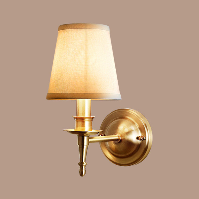 Metallic Candlestick Wall Sconce Minimalist 1 Head Wall Mounted Light in Gold for Entryway