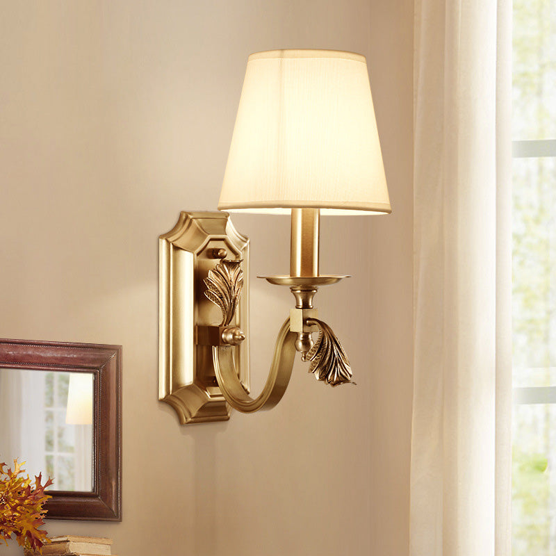 Metallic Candlestick Wall Sconce Minimalist 1 Head Wall Mounted Light in Gold for Entryway