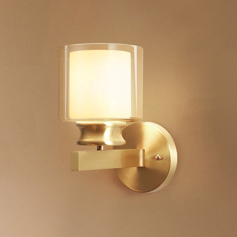 Metallic Candlestick Wall Sconce Minimalist 1 Head Wall Mounted Light in Gold for Entryway