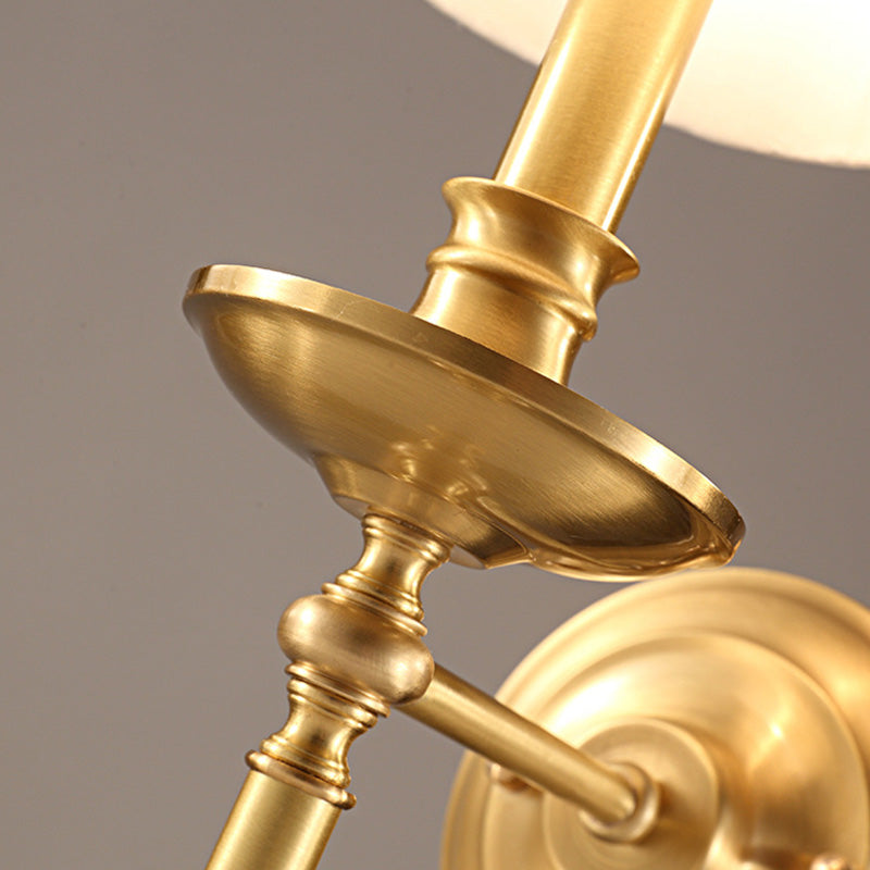 Candlestick woonkamer muurverlichting vintage metalen enkel gouden sconce licht met empire fabric schaduw