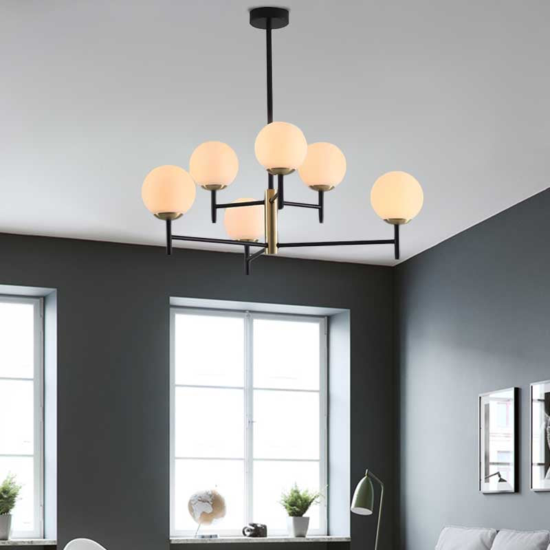 Lampadario a soffitto radiale multi -strato moderno blu/ambra/fumo vetro grigio 6/8 luci soggiorno lampada sospesa