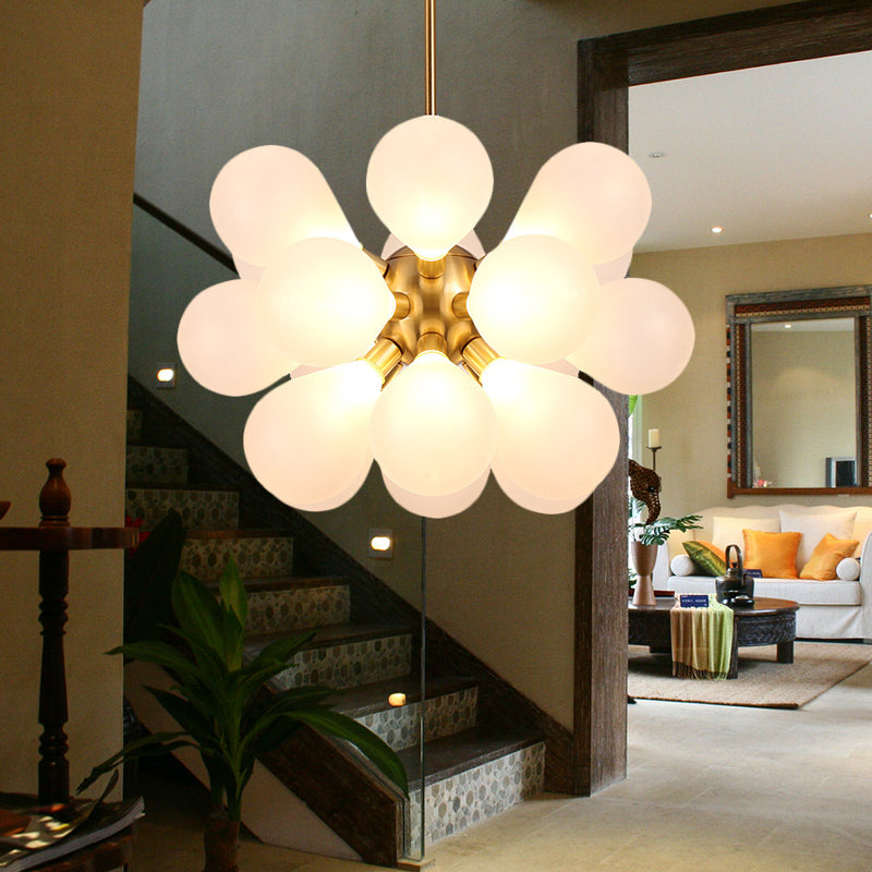 Bubbel plafond kroonluchter modernisme wit/roze/blauwe glazen led woonkamer hangende lichtkit