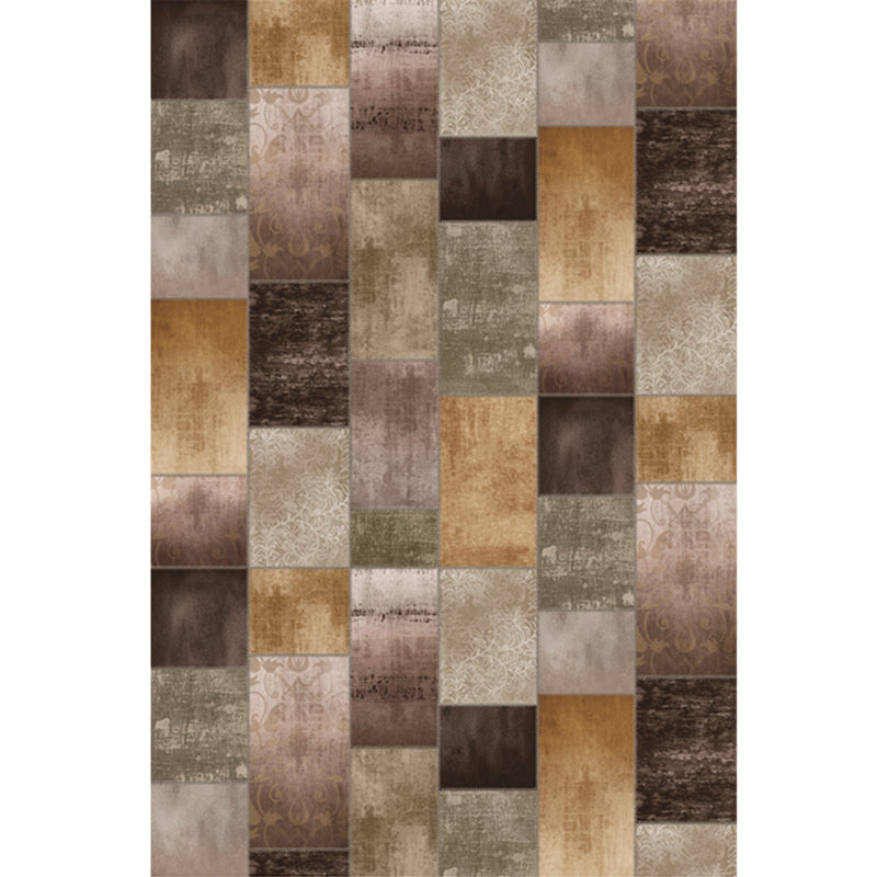 Vintage Distressed Color Moroccan Rug Synthetics Patchwork Carpet Non-Slip Machine Washable Stain Resistant Rug for Great Room