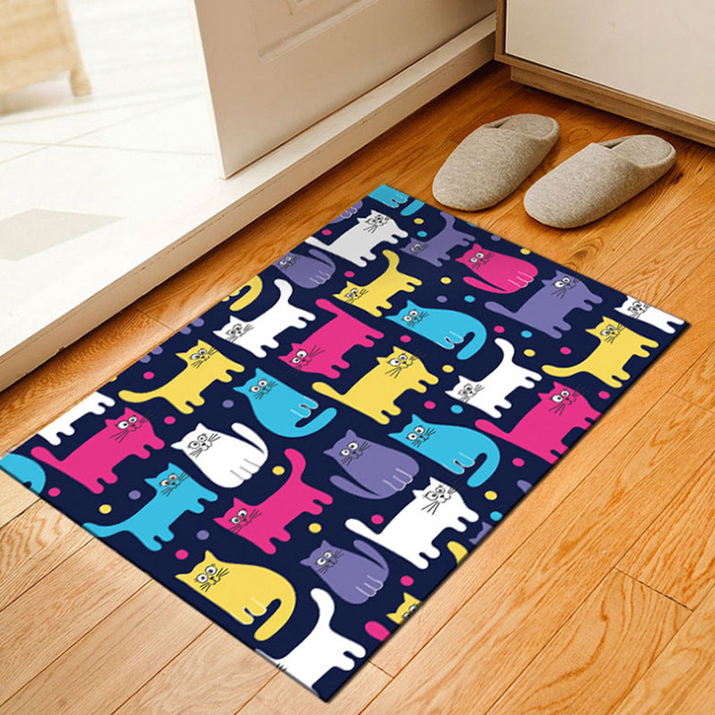 Unusual Geometric Patterned Rug Multi Color Moroccan Style Rug Polyester Anti-Slip Backing Machine Washable Stain Resistant Carpet for Home