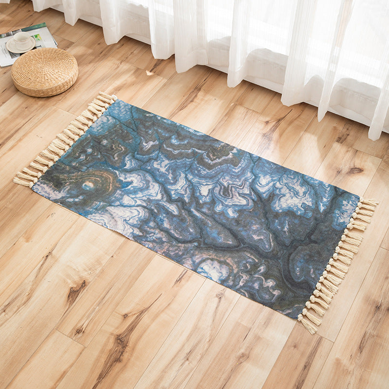 Levendige planten gebreide vloerkleed multi -gekleurde modern tapijt synthetisch huisdiervriendelijk tapijt voor logeerkamer