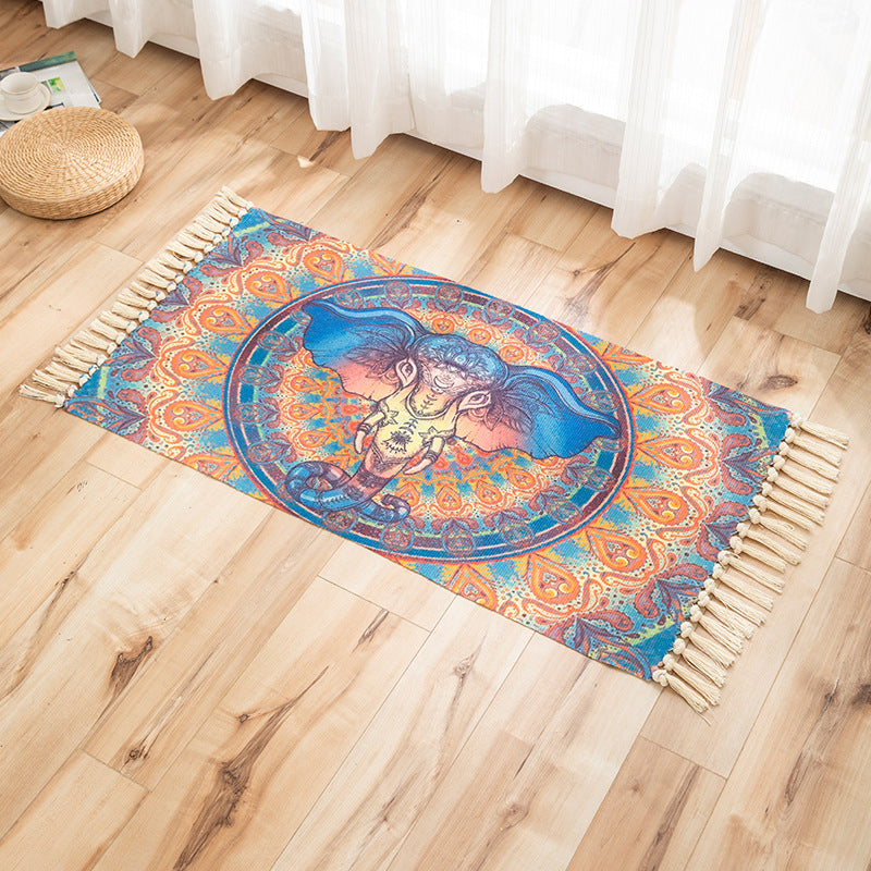 Levendige planten gebreide vloerkleed multi -gekleurde modern tapijt synthetisch huisdiervriendelijk tapijt voor logeerkamer