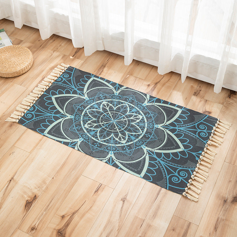 Levendige planten gebreide vloerkleed multi -gekleurde modern tapijt synthetisch huisdiervriendelijk tapijt voor logeerkamer
