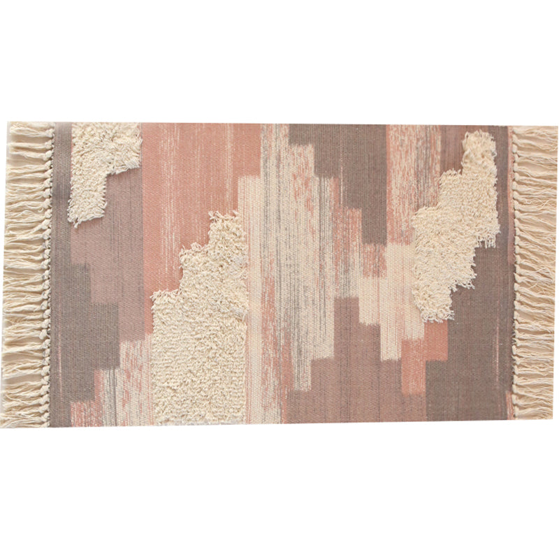 Retro Bohemian Rug Distressed Color Wood Plank Rug Washable Carpet for Room