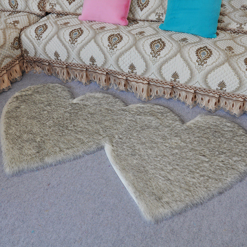 Tapis symétrique de coeur aimant plaine multi-couleurs de style décontracté shag rigorat antidérapant résistant aux taches amicale pour la porte