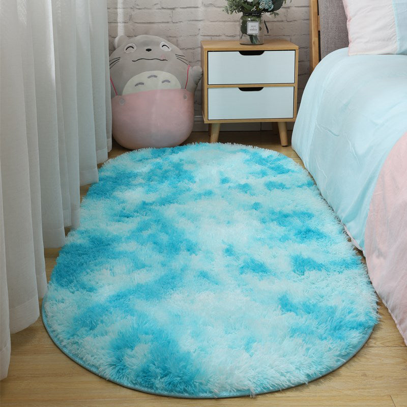 Causal Tie Dye Rug Multicolored Fluffy Area Rug Stain Resistant Pet Friendly Carpet for Bedroom