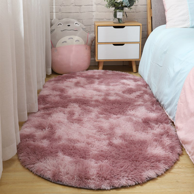 Relaxing Bedroom Foot Rug Multi Color Plain Carpet Shag Washable Pet Friendly Indoor Rug