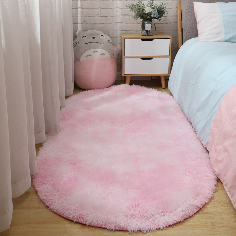 Relaxing Bedroom Foot Rug Multi Color Plain Carpet Shag Washable Pet Friendly Indoor Rug