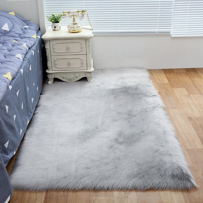 Shag Plain Rug Multi Color Simple Area Carpet Polypropylene Washable Anti-Slip Stain Resistant Rug for Room