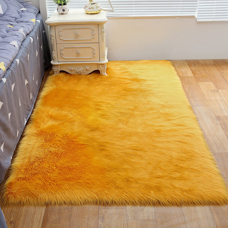 Shag Plain Rug Multi Color Simple Area Carpet Polypropylene Washable Anti-Slip Stain Resistant Rug for Room