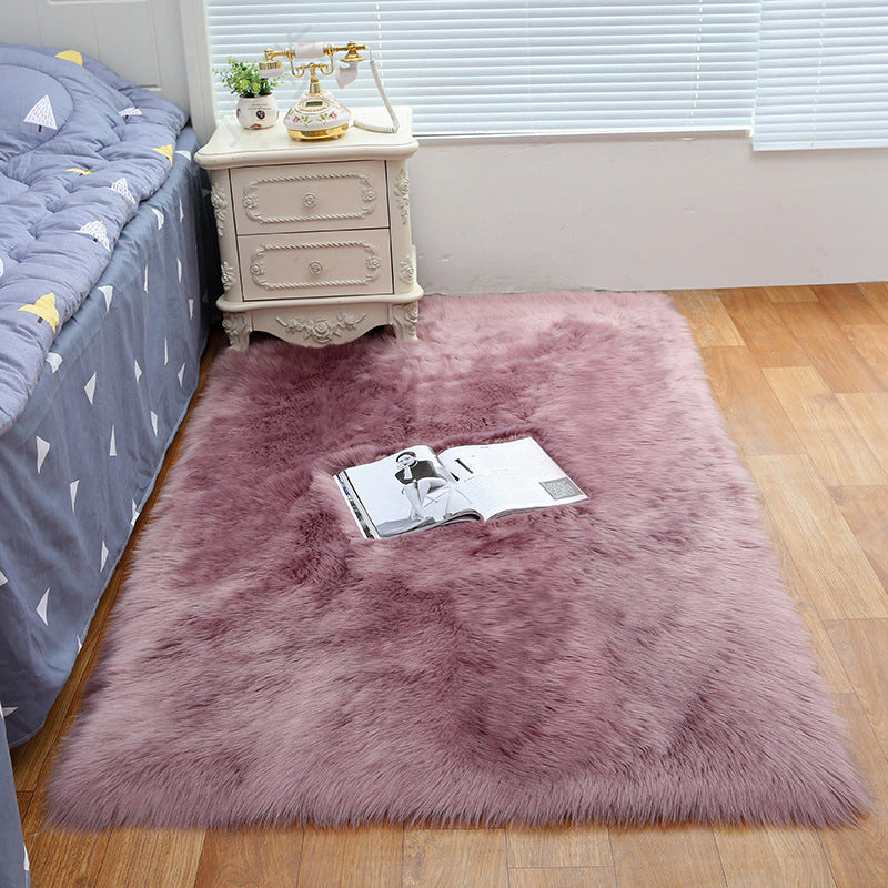 Shag Plain Rug Multi Color Simple Area Carpet Polypropylene Washable Anti-Slip Stain Resistant Rug for Room