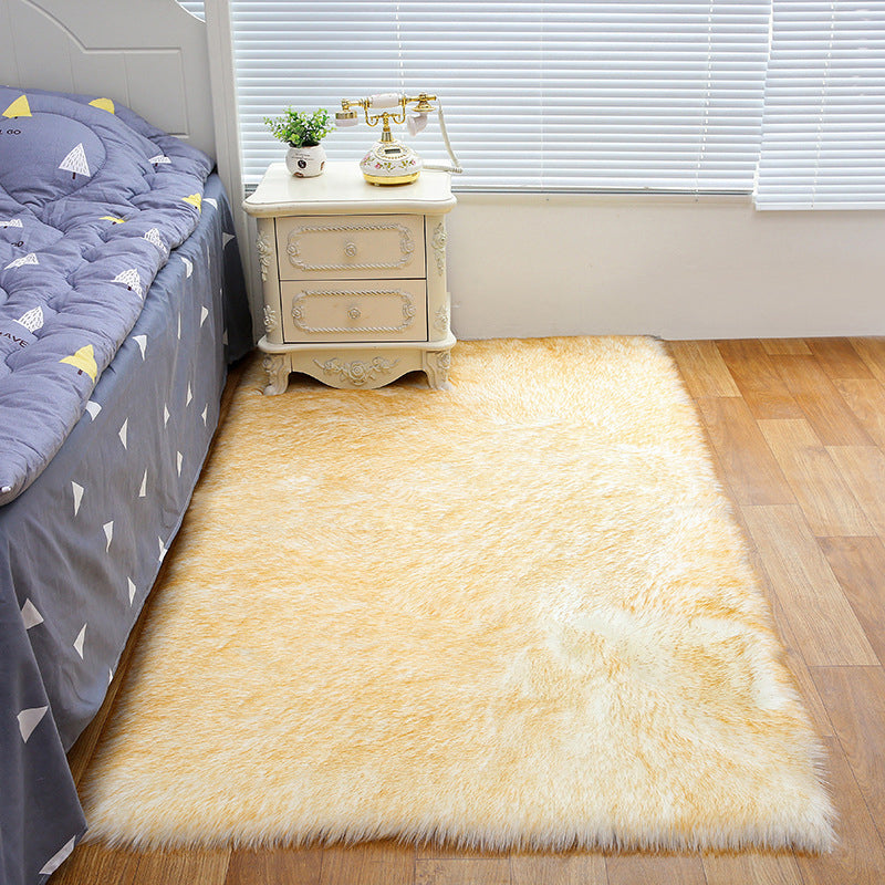 Shag Plain Rug Multi Color Simple Area Carpet Polypropylene Washable Anti-Slip Stain Resistant Rug for Room