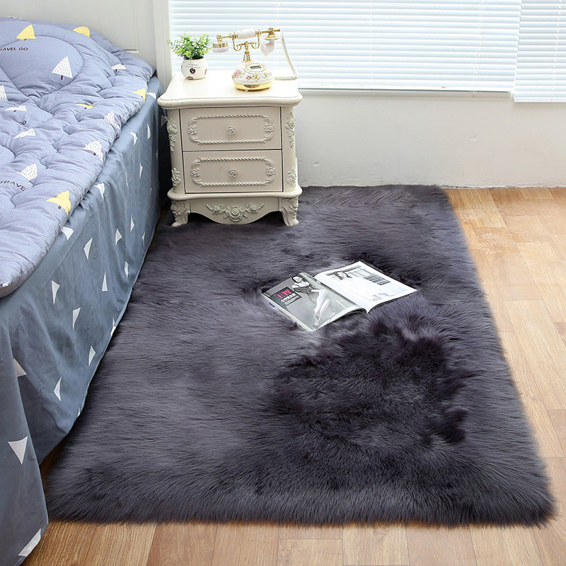 Shag Plain Rug Multi Color Simple Area Carpet Polypropylene Washable Anti-Slip Stain Resistant Rug for Room