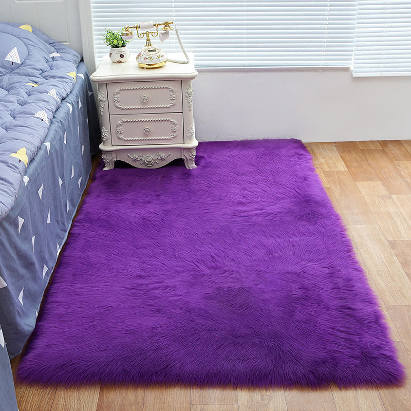 Shag Plain Rug Multi Color Simple Area Carpet Polypropylene Washable Anti-Slip Stain Resistant Rug for Room