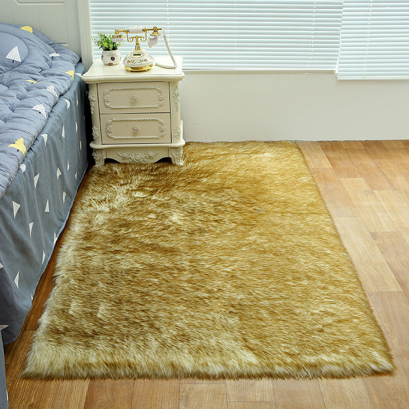 Shag Plain Rug Multi Color Simple Area Carpet Polypropylene Washable Anti-Slip Stain Resistant Rug for Room
