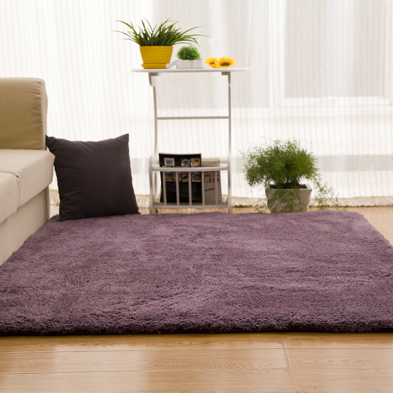 Multicolor Nordic Indoor Rug Faux Fleece Plain Carpet Machine Washable Pet Friendly Rug for Great Room