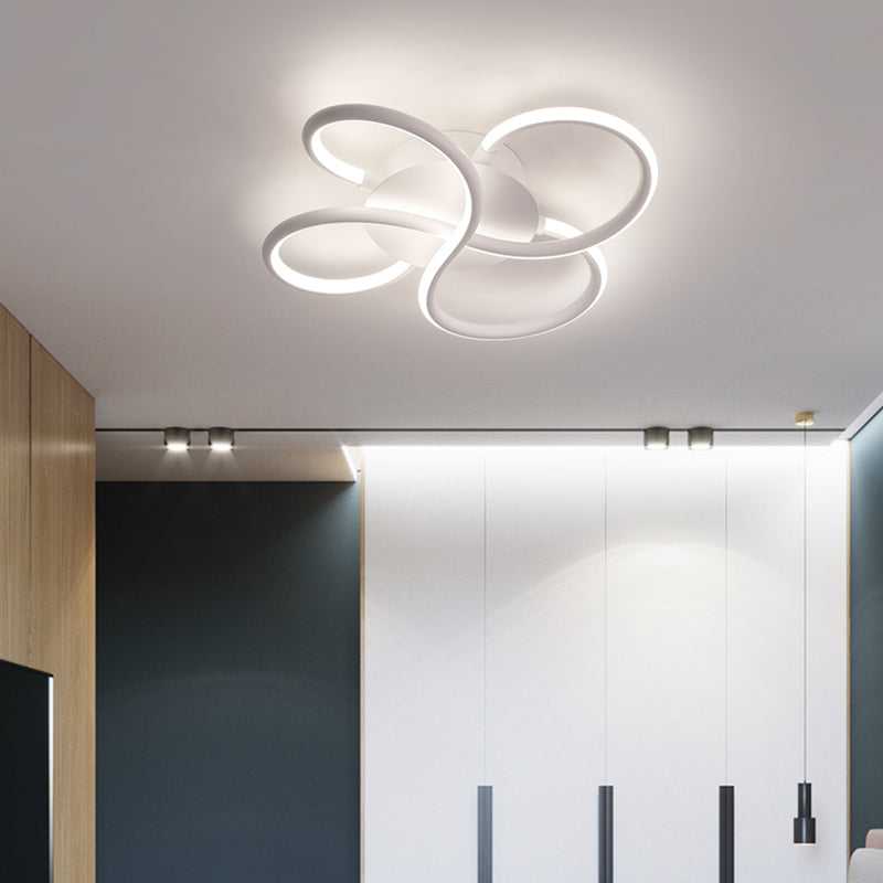 Blumenform Acryl Flush Mount Moderne LED Weiß/Kaffee Flush Mount Leuchte in Weiß/Warmes Licht, 16.5"/23.5"/31.5" Breite