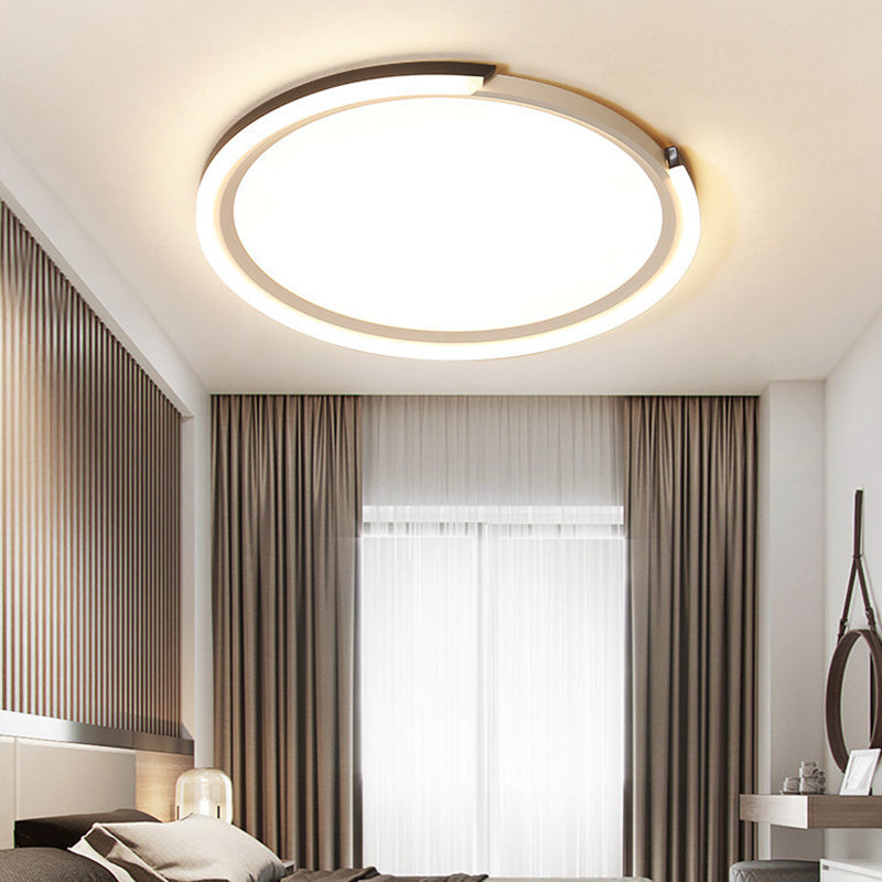 Round Acrylic Flush Mount Lighting Modern Led 15"/18"/23" Wide White/Black/Gold Flush Ceiling Lamp Fixture in Warm Light