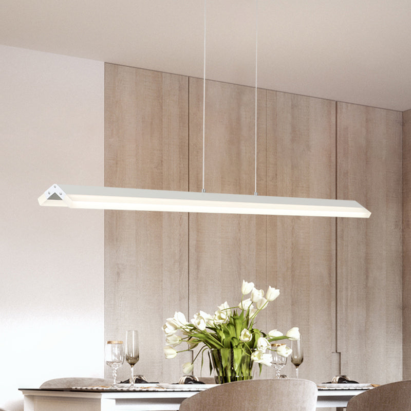 Rectangular Pendant Lighting Modern Acrylic Black/White LED Ceiling Lamp for Dining Room in Warm/White Light, 27.5"/35.5"/43" Wide