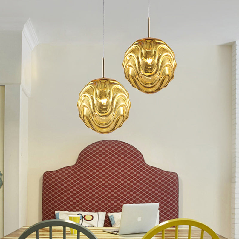 Zeitgenössischer 1 leichter Anhänger Licht mit schwarz/silber/blauem Glas Schatten Baiser hängende Deckenleuchte