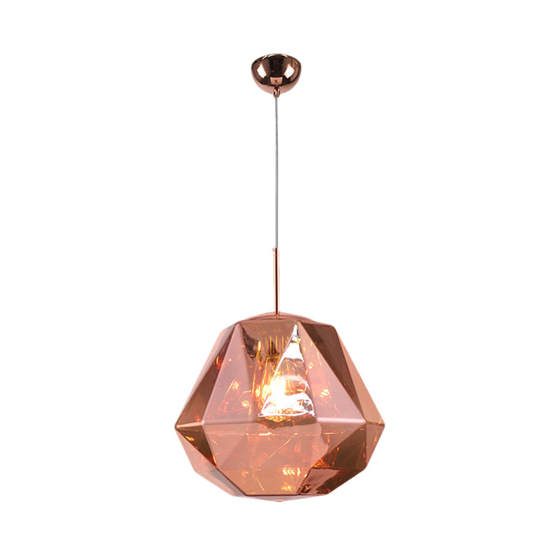 Modern 1 Light Pendant Lamp with Acrylic Shade Black/Silver/Blue Diamond Hanging Ceiling Light